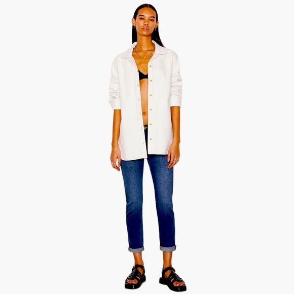 FRAME Le Garçon High-Rise Slightly Distressed Jeans - 30 - Picture 17 of 17